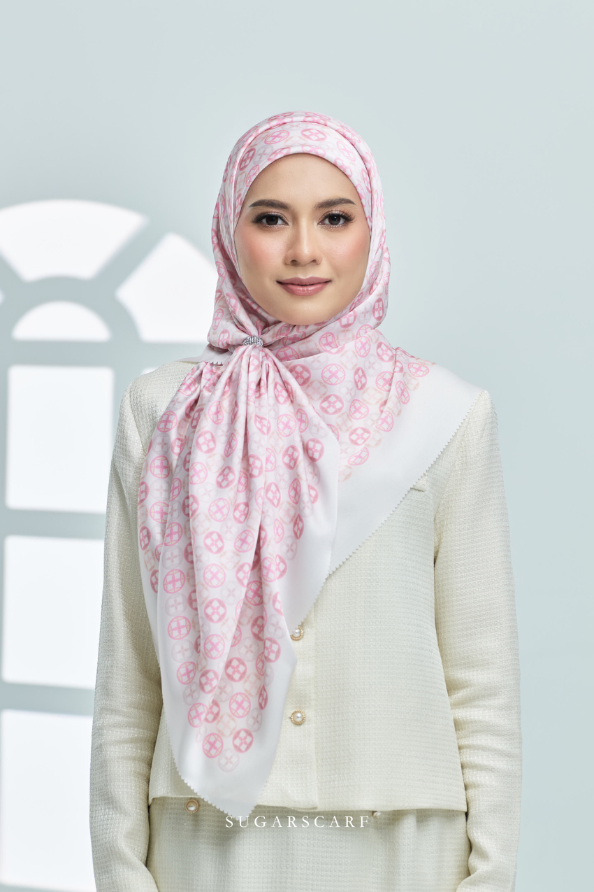 YES DEFECT - ( Square ) AS-IS Girl Boss Mixed Satin Silk Scarf ( Charisma )