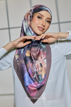 YES DEFECT - ( Square ) Celeste Matte Satin Silk Scarf ( HORIZON HOPE )