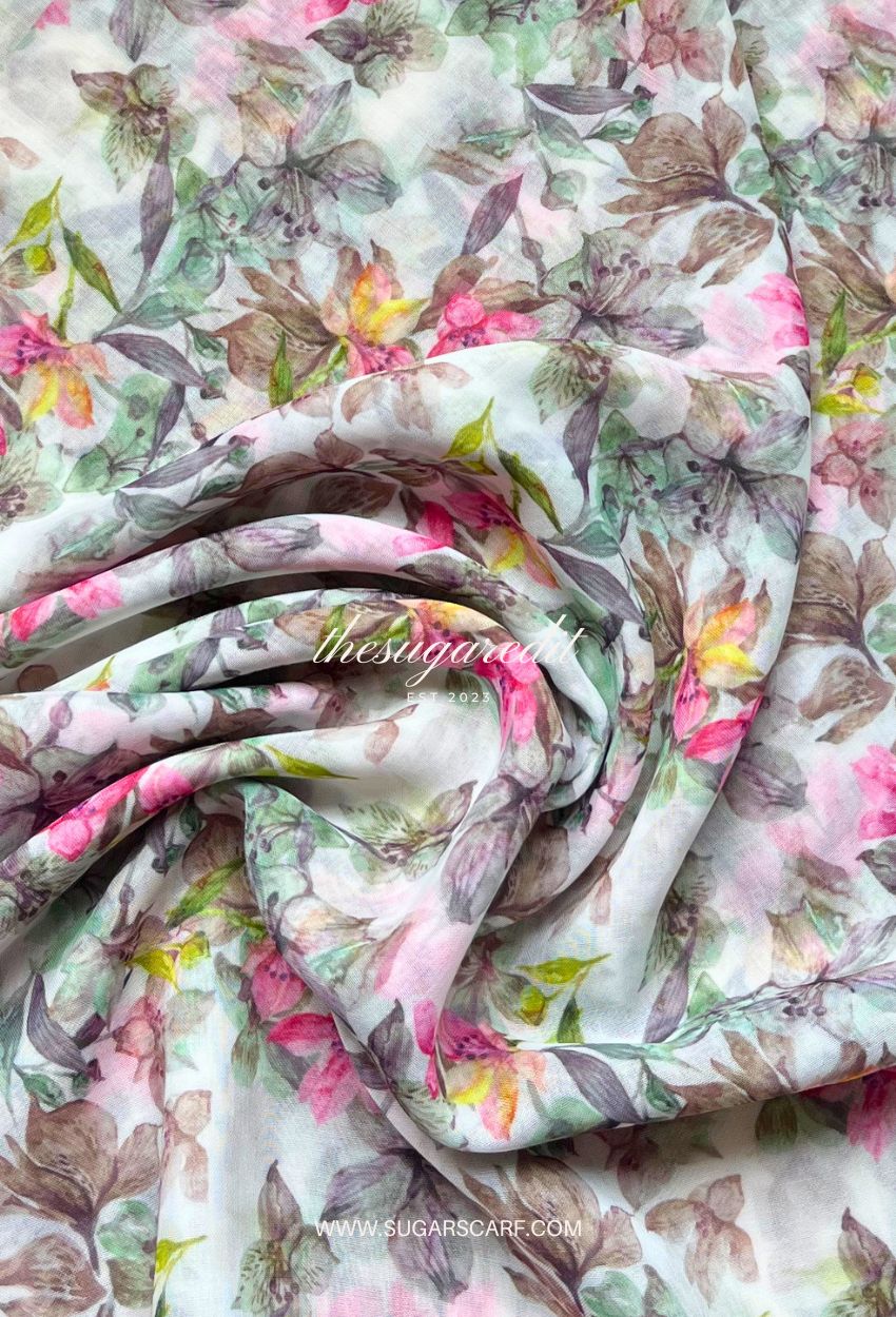 TSE BloomInvitation Japanese Cotton Voile Square - Katherine