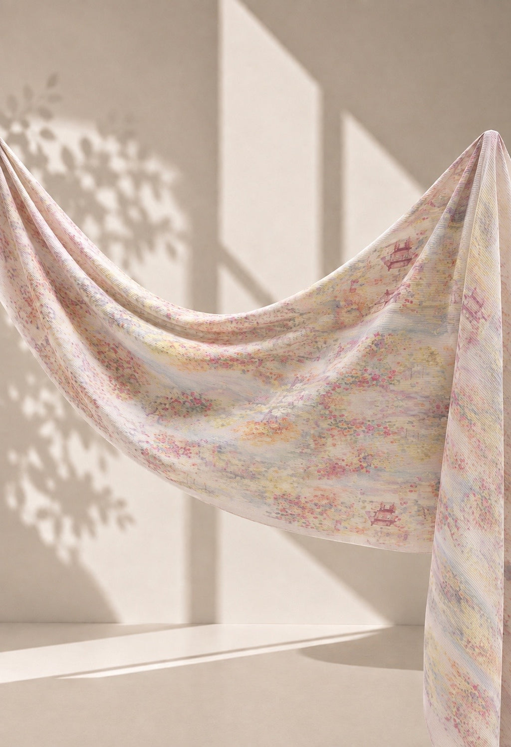 Fall In Love Wide Ultra Fine Pleated Shawl Ironless · in GardeniaPL