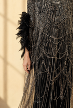 Seraphina Crystal Beads Drape In Golden Midnight