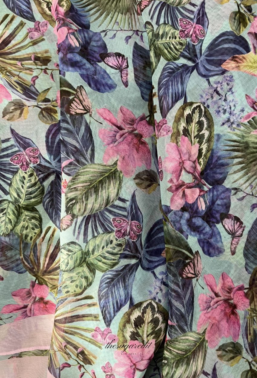 TSE BloomInvitation Japanese Cotton Voile Square Mariposa