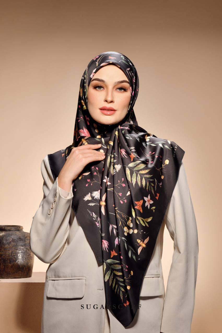 ( Square ) The Fresh Start Matte Satin Silk Scarf ( KNOT YOUR GOAL )