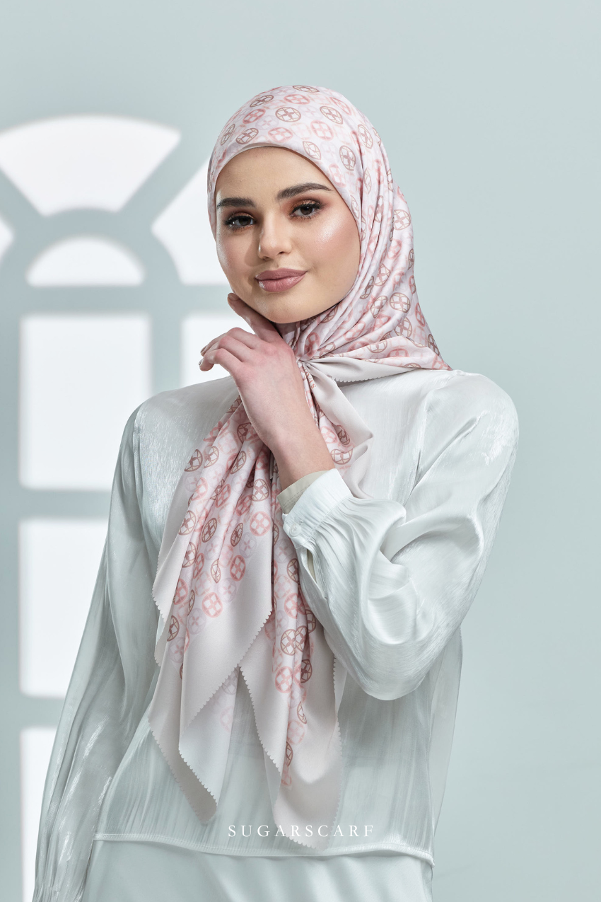 YES ( Square ) AS-IS Girl Boss Mixed Satin Silk Scarf ( Good Time )