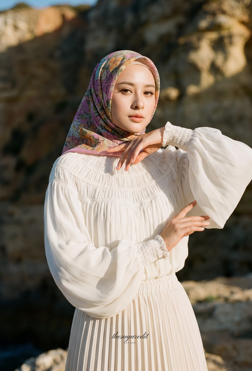 TSE Grace Collection Japanese Voile Square In PinkAffair