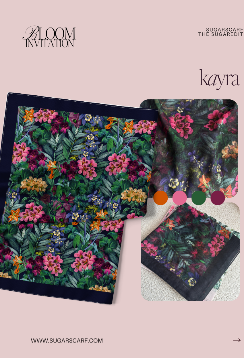 TSE BloomInvitation Japanese Cotton Voile Square - Kayra