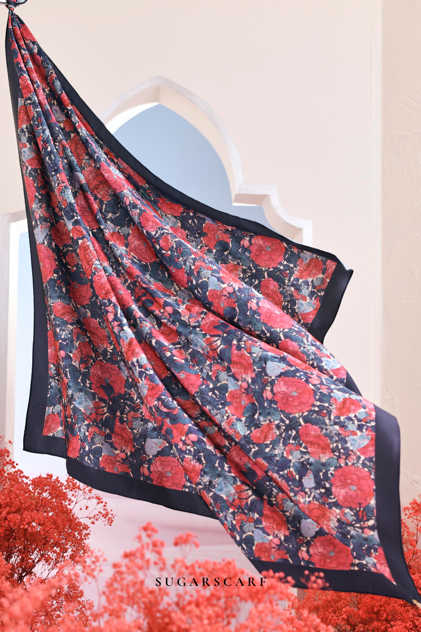 YES ( AS-IS ) Garden of Hurrem Bloom Mixed Silk Satin Square in SOPHIA