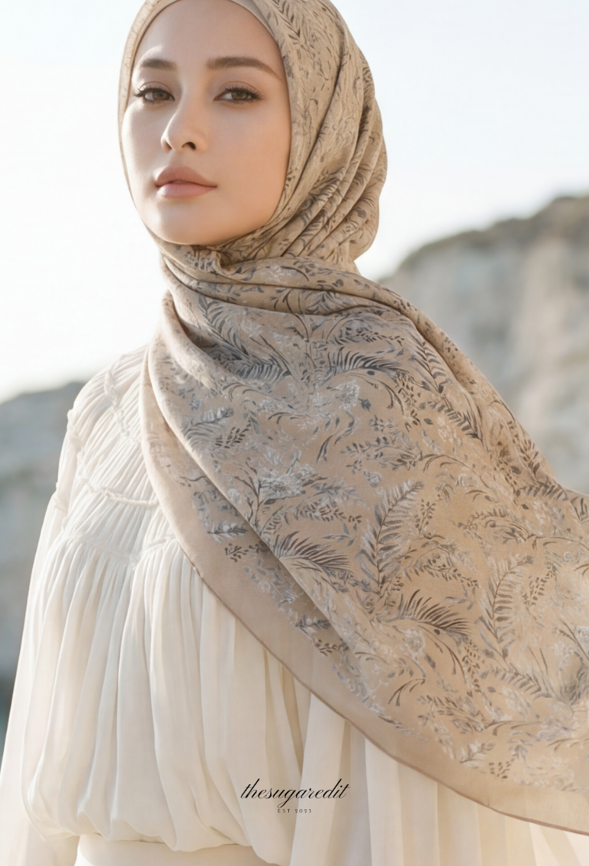 TSE BloomInvitation Japanese Cotton Voile Square LadyAnya