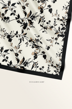 YES DEFECT ( Square ) Morning Bloom Mixed Satin Silk Square ( Follow Up )