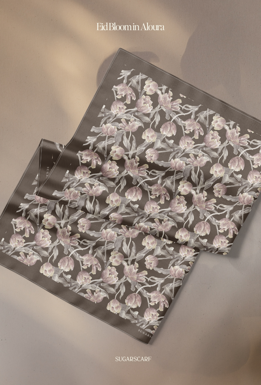 Eid Bloom 2026 Scarves Mixed Satin Square in Aloura