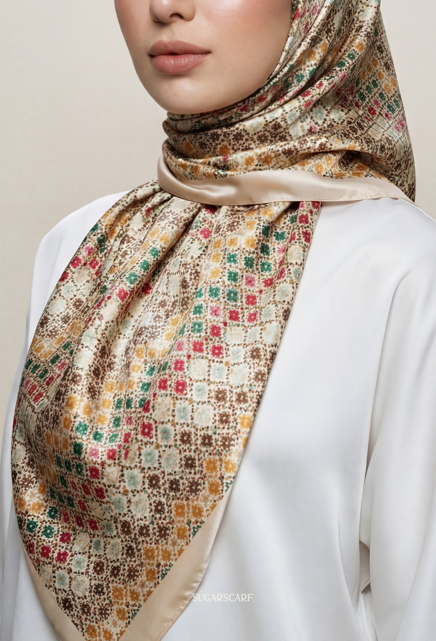 Eid Mod 2026 Scarves Mixed Satin Square in Brera