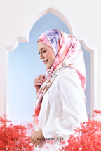 YES ( Square ) Garden of Hurrem Bloom Mixed Silk Satin Scarf ( FIRUZE )