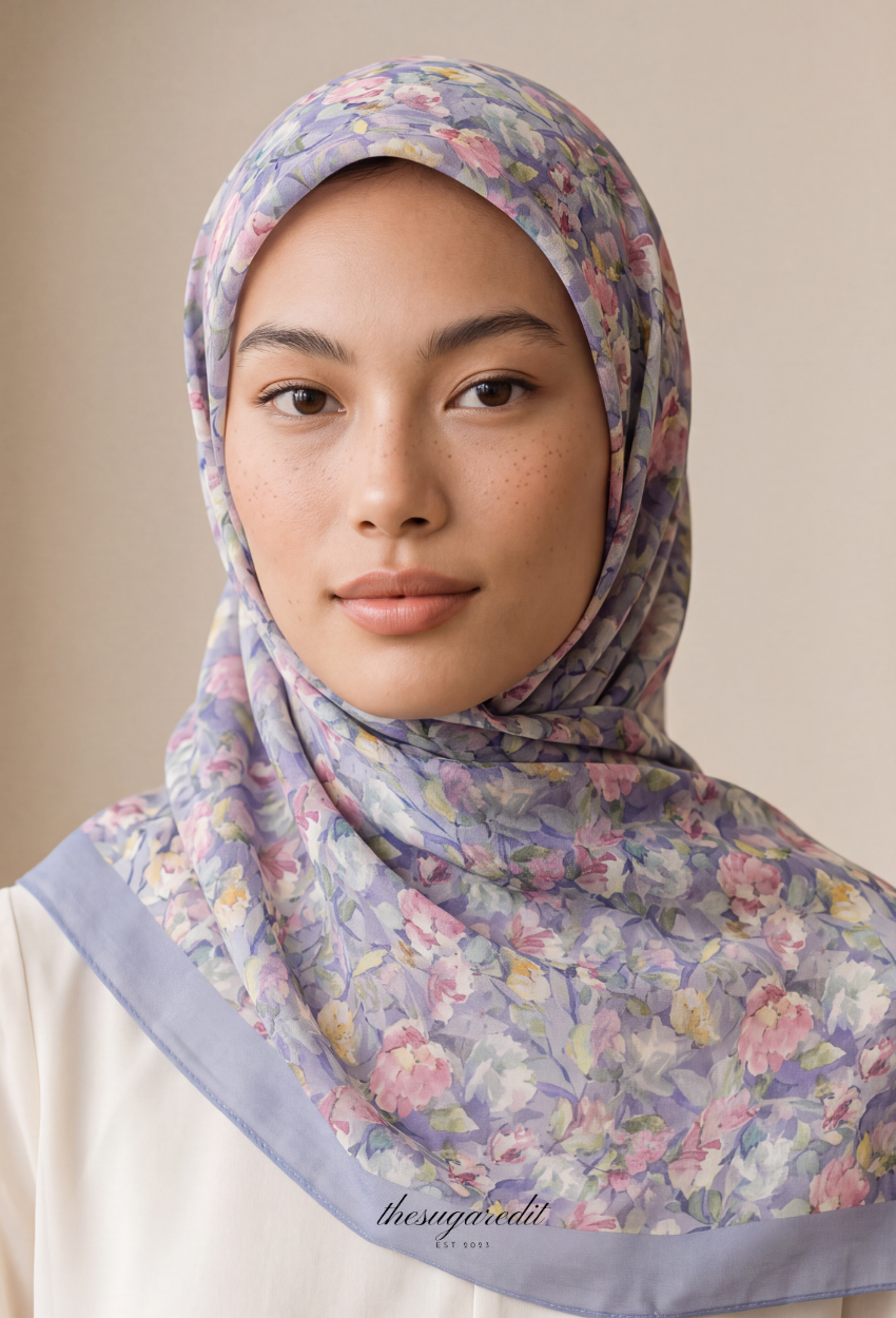 TSE BloomInvitation Japanese Cotton Voile Square  - Whitehall