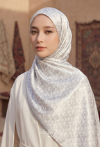 Eid Elegance 2026 Scarves Mixed Satin Square in LadyInSilver