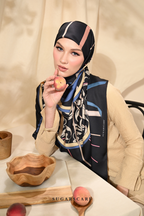 YES DEFECT - ( Square ) Classy Harmoni Mixed Satin Silk Scarf ( ATTACHMENT )