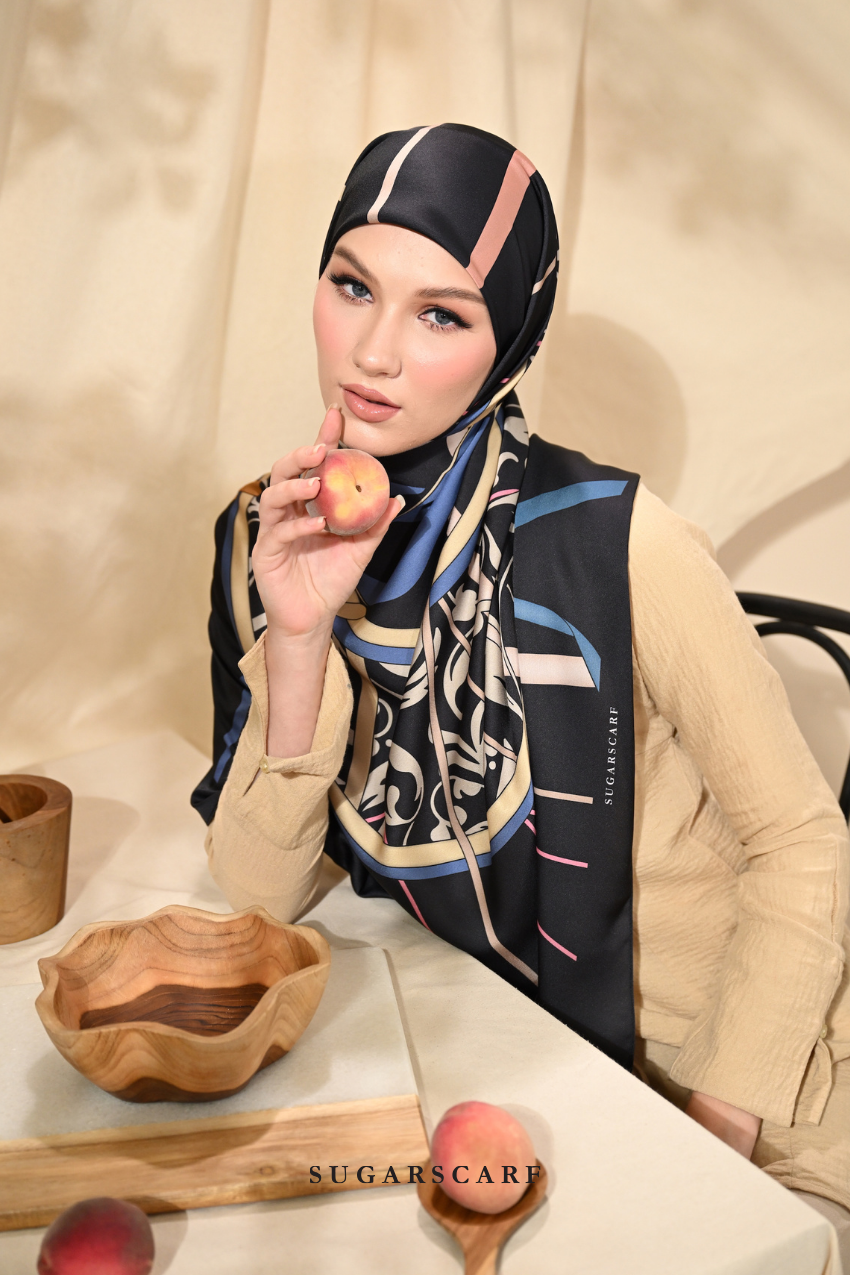 YES DEFECT - ( Square ) Classy Harmoni Mixed Satin Silk Scarf ( ATTACHMENT )