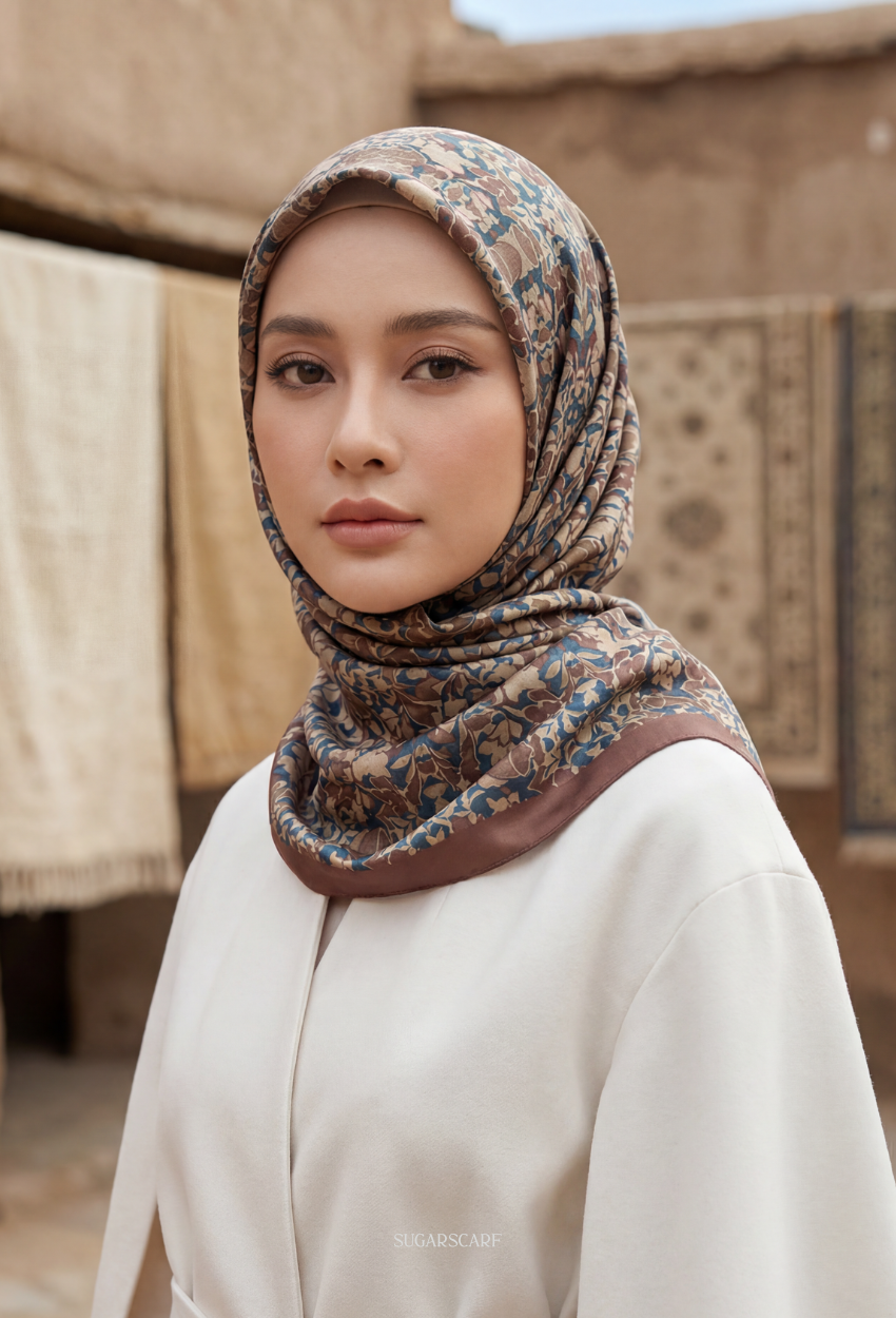 Eid Classy 2026 Scarves Mixed Satin Square in Bloom1920