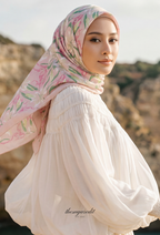 TSE BloomInvitation Japanese Cotton Voile Square In Silent Debut