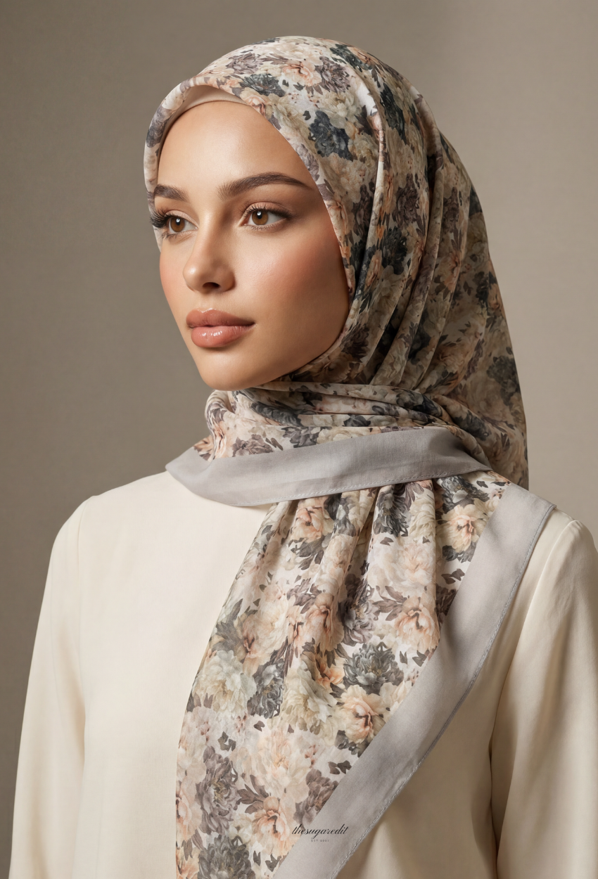 TSE BloomInvitation Japanese Cotton Voile Square - ⁠Saint-tropez