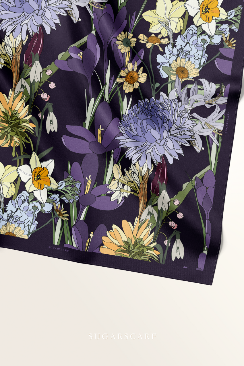 YES ( Square ) Blooming Matte Satin Silk Square ( MOTIVATED )
