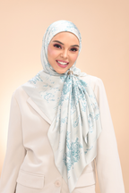 YES ( Square ) Dear Jouy Deer Tales Edition Matte Satin Silk Scarf ( Pistachio Biscuit)