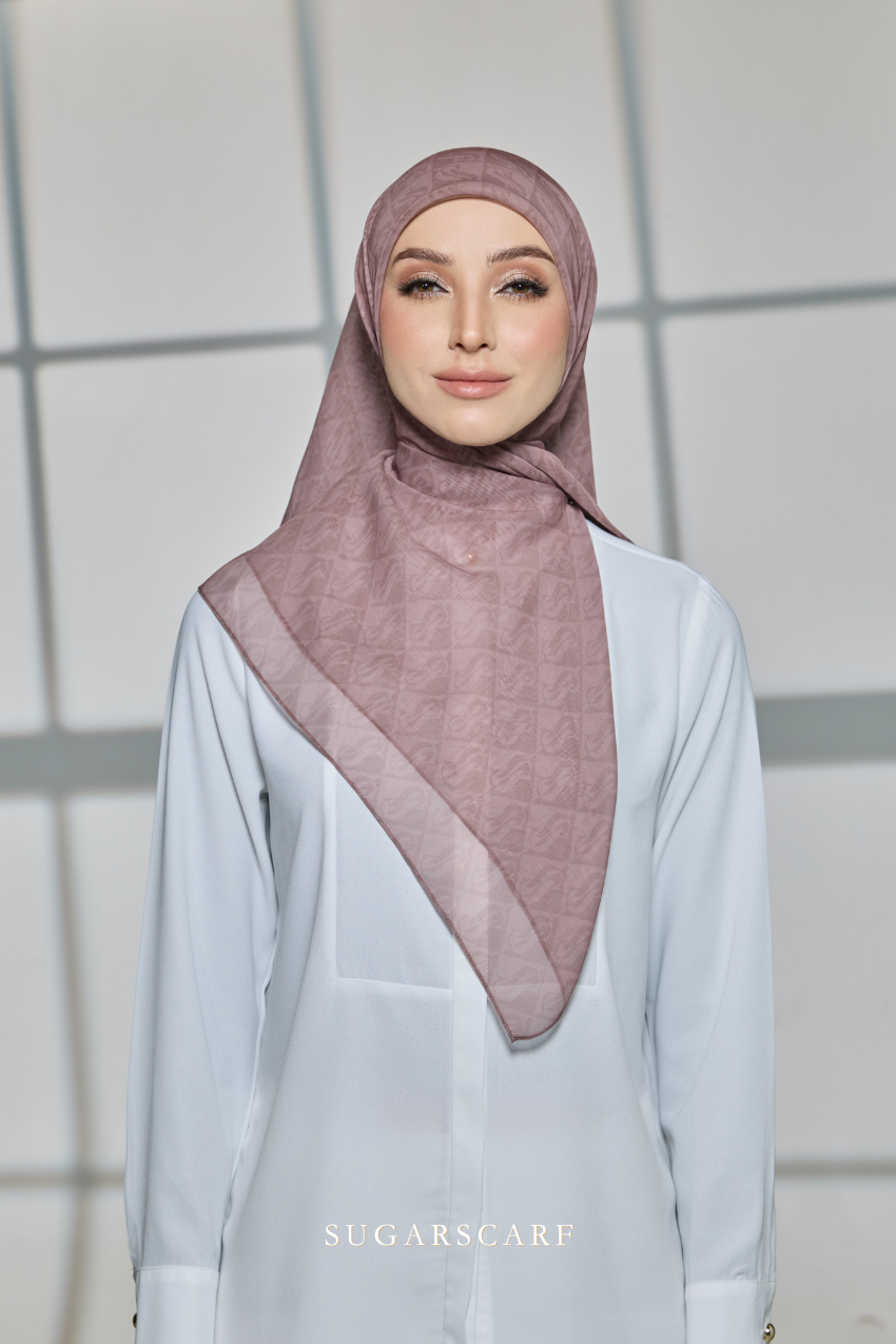 YES DEFECT - Sugarscarf Monogram JapaneseVoile In Celestial Rosey