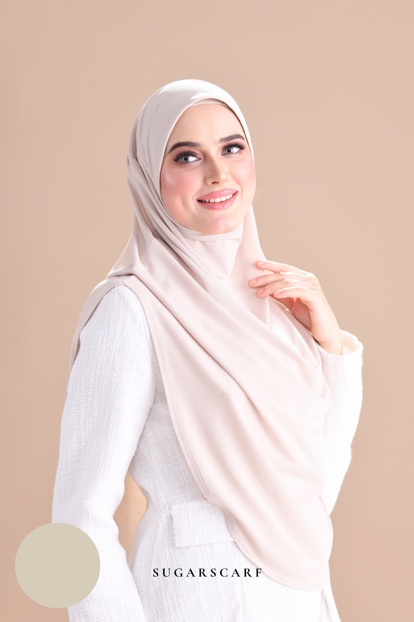 Iris Slip On Plain Hijab (Creampuff)