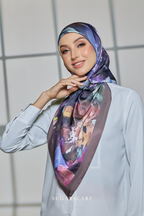 YES DEFECT - ( Square ) Celeste Matte Satin Silk Scarf ( HORIZON HOPE )