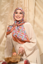 ( Square ) Classy Simpulan Mixed Satin Silk Scarf ( OPEN HOUSE )