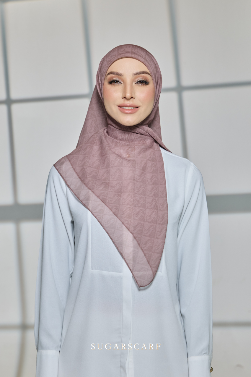 YES DEFECT - Sugarscarf Monogram JapaneseVoile In Celestial Rosey