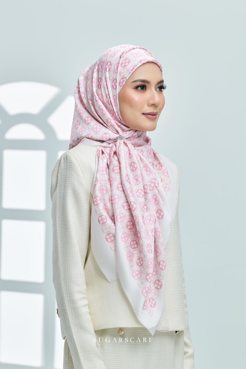 YES DEFECT - ( Square ) AS-IS Girl Boss Mixed Satin Silk Scarf ( Charisma )