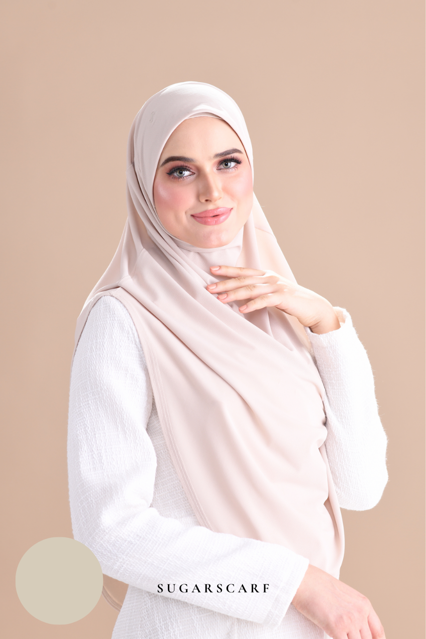 Iris Slip On Plain Hijab (Creampuff)