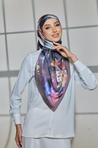 YES DEFECT - ( Square ) Celeste Matte Satin Silk Scarf ( HORIZON HOPE )