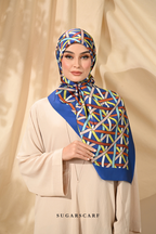 YES DEFECT - ( Square ) Classy Simpulan Mixed Satin Silk Scarf ( ANAK BULAN )
