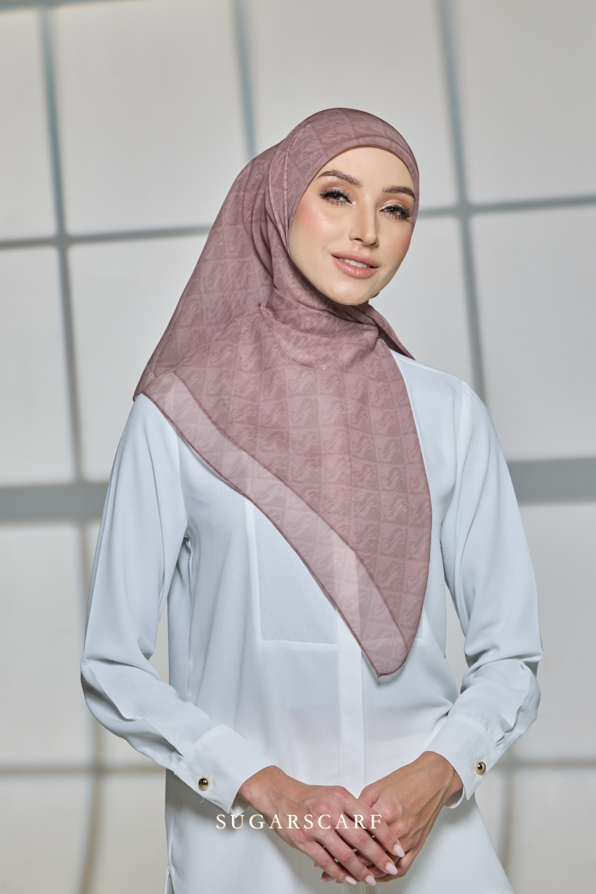 YES DEFECT - Sugarscarf Monogram JapaneseVoile In Celestial Rosey