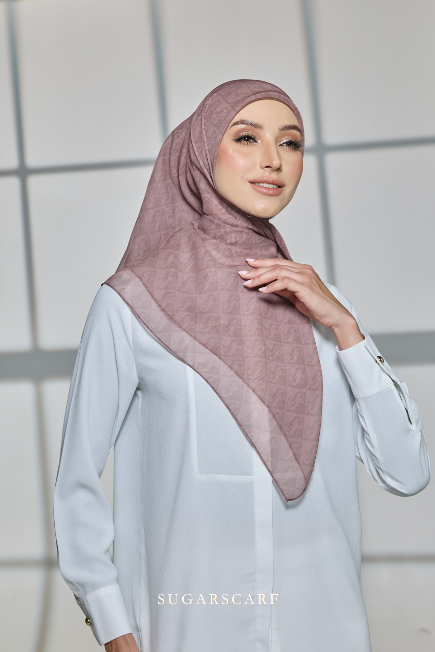 YES DEFECT - Sugarscarf Monogram JapaneseVoile In Celestial Rosey