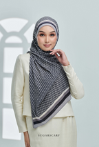(SAMPLE) ( Full Wide Pleats Shawl ) Classy Monogram ( SMOKEY EYES )