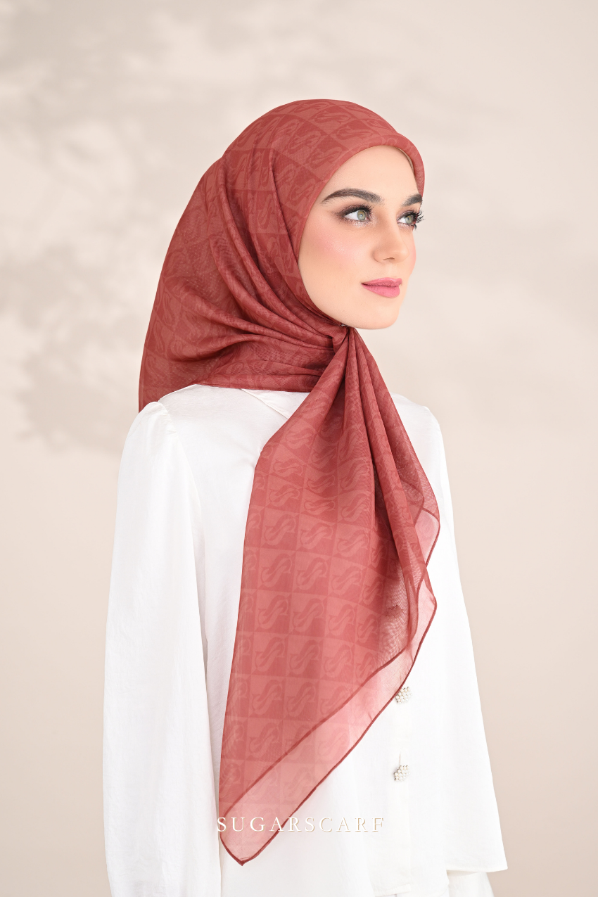 YES DEFECT - ( Square ) SSMonogramJP Voile in ( Bronze Brown )