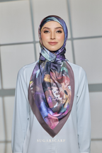 YES DEFECT - ( Square ) Celeste Matte Satin Silk Scarf ( HORIZON HOPE )