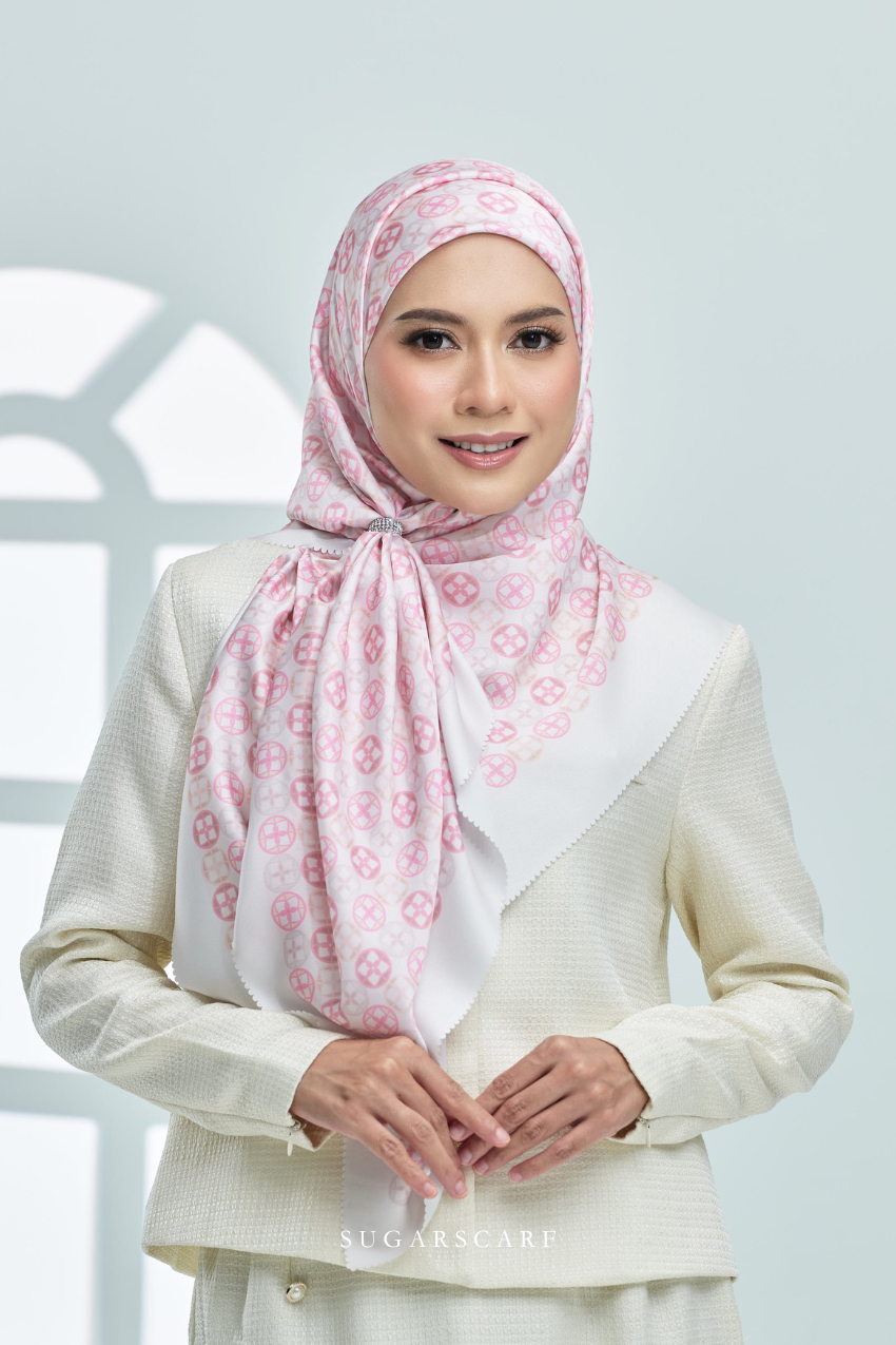 YES DEFECT - ( Square ) AS-IS Girl Boss Mixed Satin Silk Scarf ( Charisma )