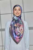 YES DEFECT - ( Square ) Celeste Matte Satin Silk Scarf ( HORIZON HOPE )