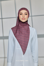 YES DEFECT - Sugarscarf Monogram JapaneseVoile In Celestial Maroon