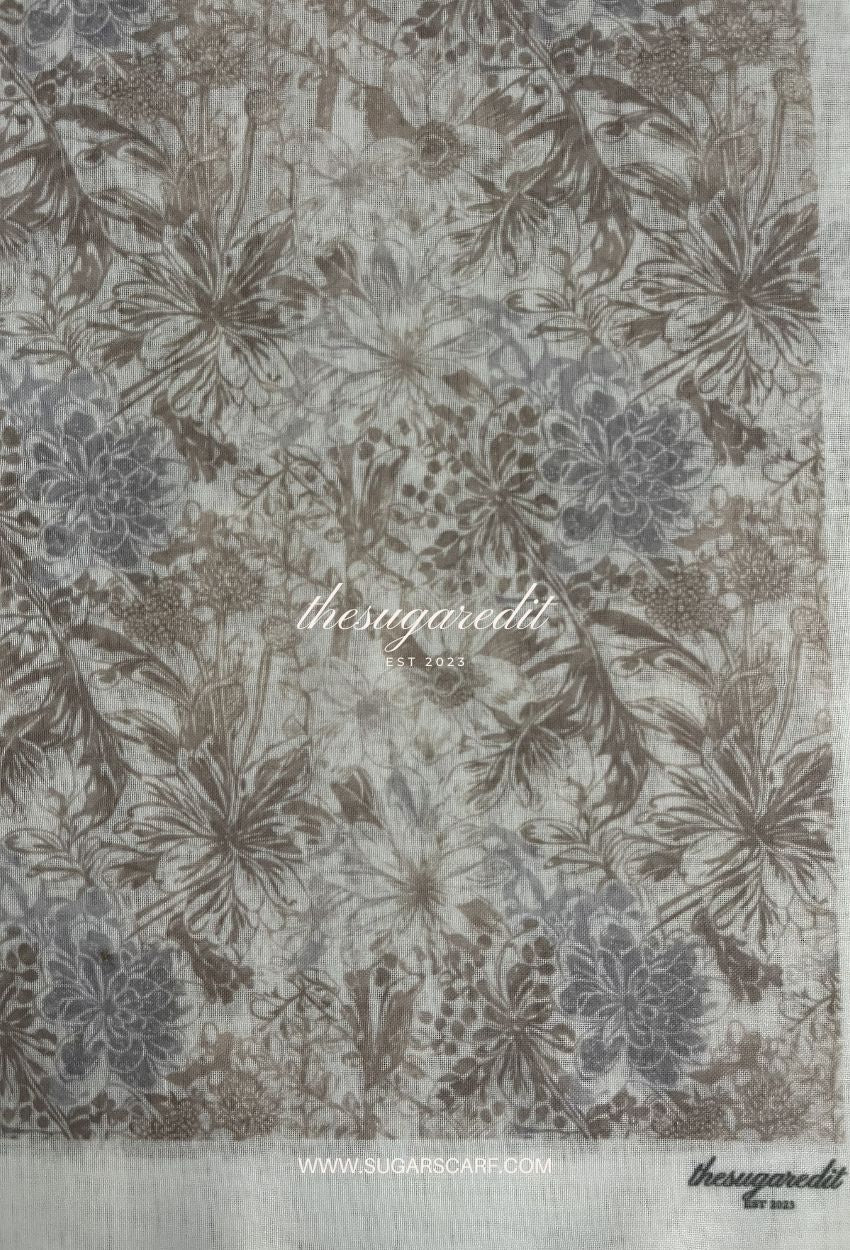 TSE Bloom JapaneseOsaka 47Inch Cotton Voile Square -Gizel (Gray)