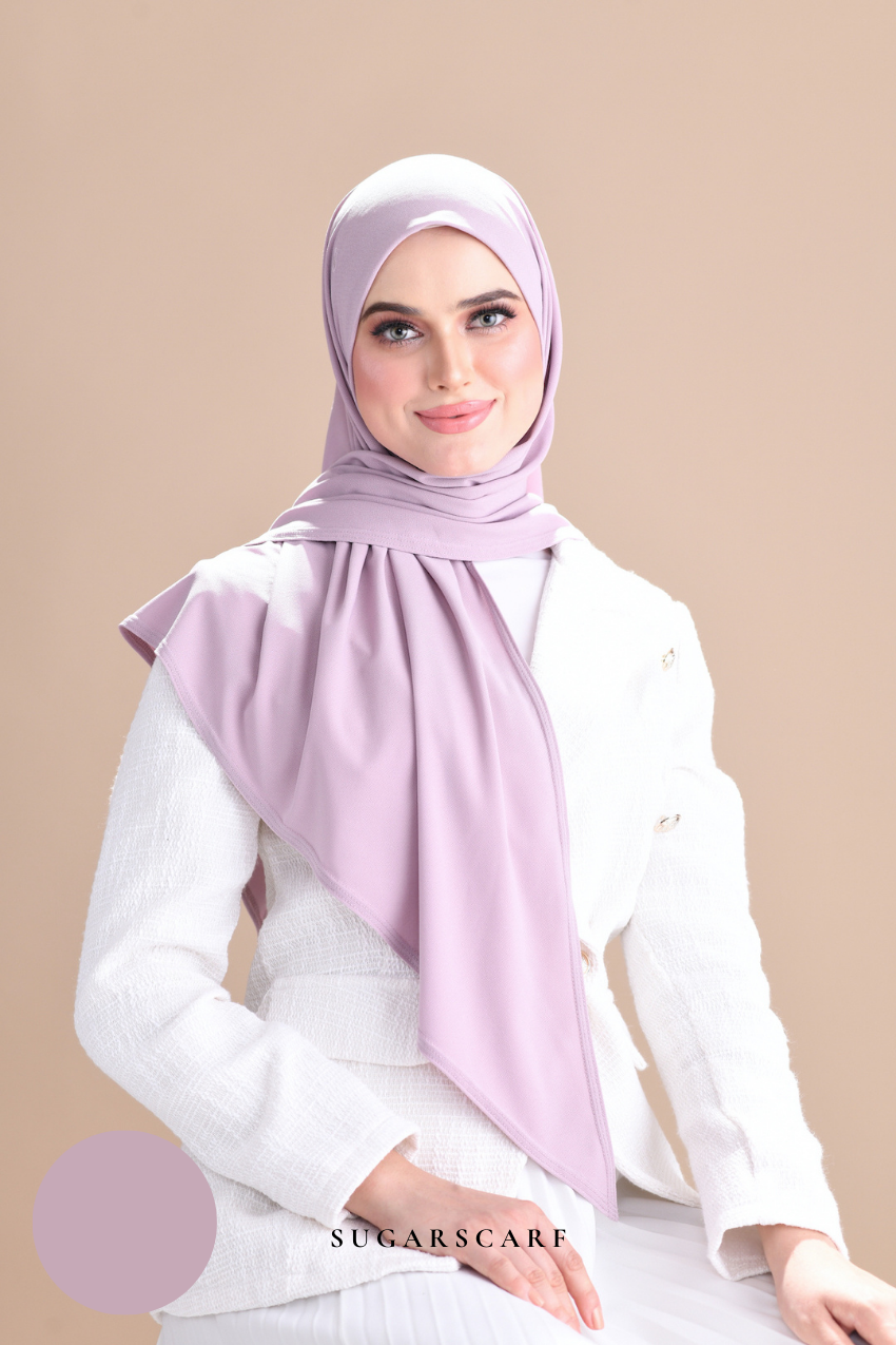 Claudia Triangle Style (Semi Instant Hijab) (Liliac)