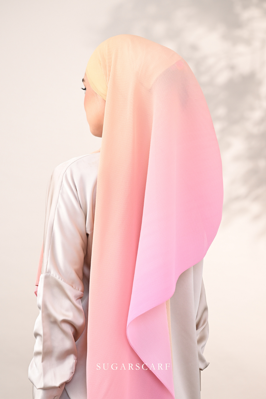 ( Full Wide Pleats Shawl ) Ombre ( Beach Date )