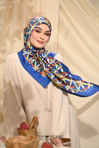 YES DEFECT - ( Square ) Classy Simpulan Mixed Satin Silk Scarf ( ANAK BULAN )