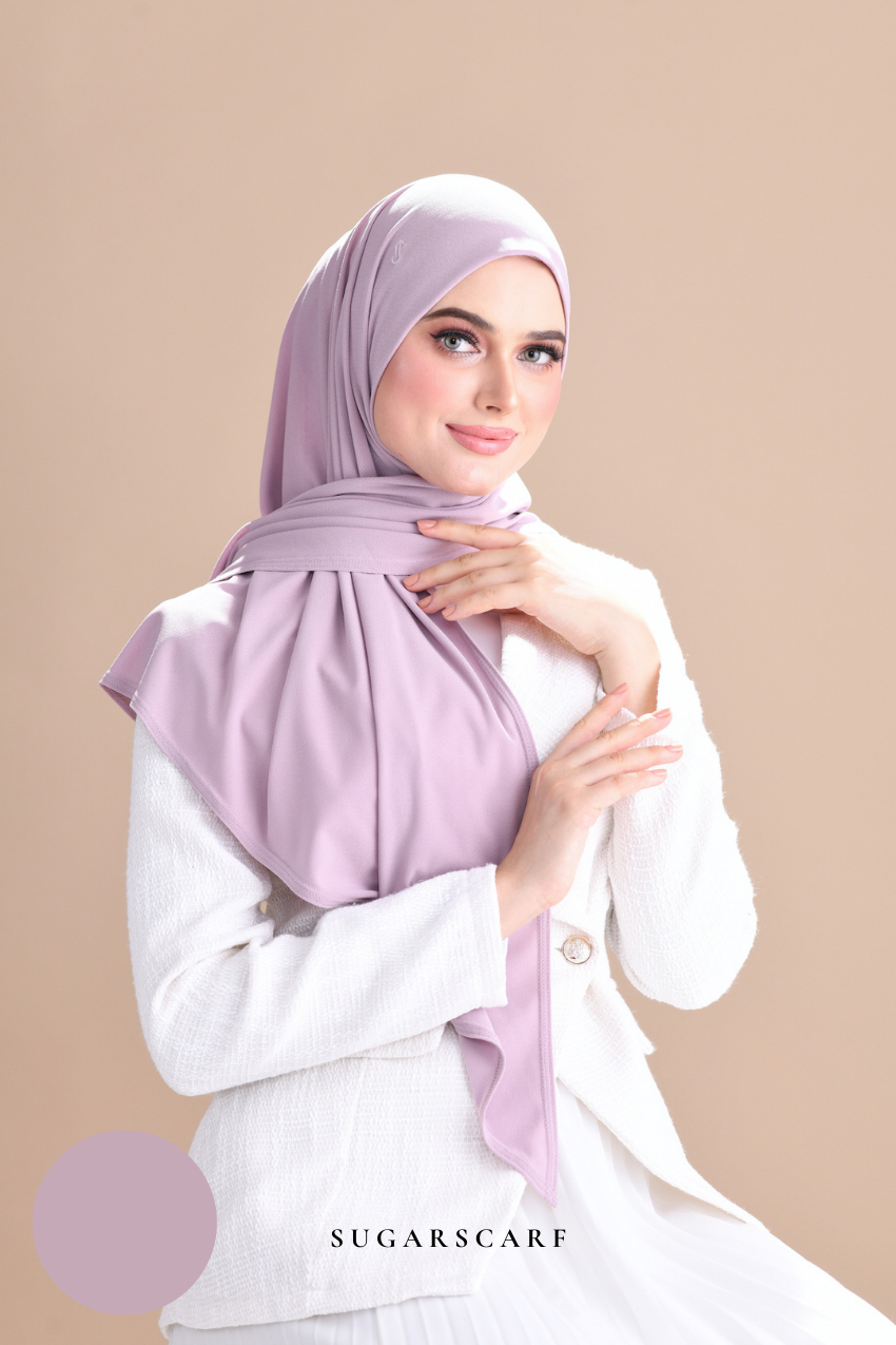 Claudia Triangle Style (Semi Instant Hijab) (Liliac)