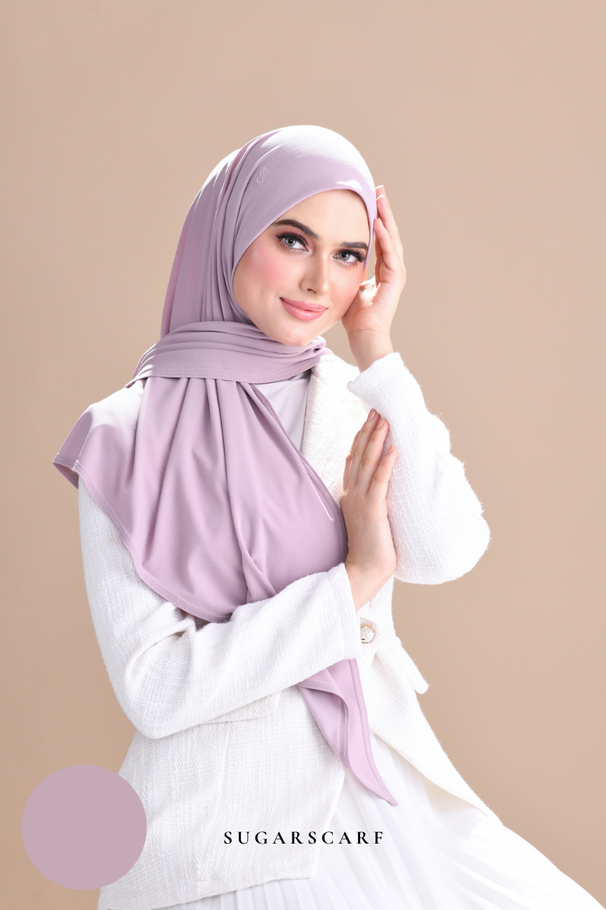 Claudia Triangle Style (Semi Instant Hijab) (Liliac)