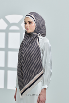 (SAMPLE) ( Full Wide Pleats Shawl ) Classy Monogram (BitterSweet-Almond London)