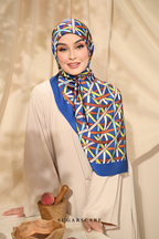 YES DEFECT - ( Square ) Classy Simpulan Mixed Satin Silk Scarf ( ANAK BULAN )